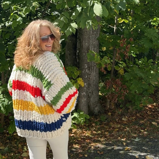 Hudson Bay Inspired Chunky Knit Sweater