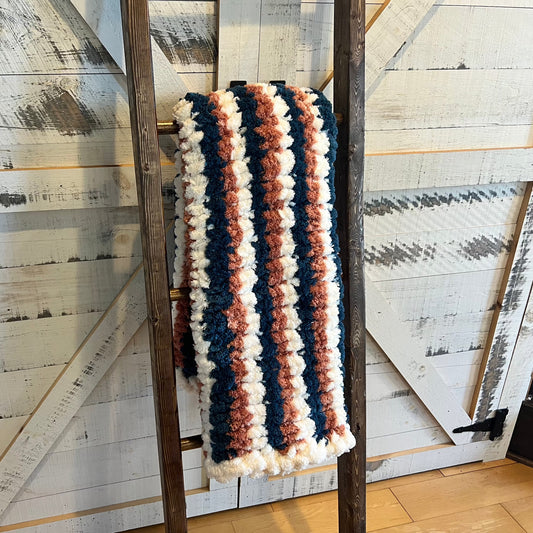 Baby Chunky Knit Blanket -  Blue - Ready to Ship